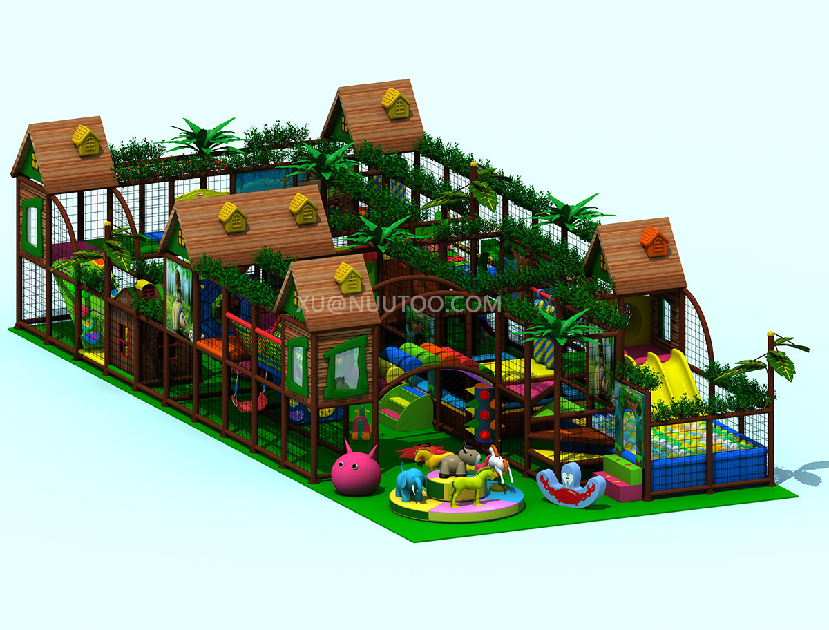 china jungle theme kids indoor soft playground (1) 中国丛林主题儿童室内软体游乐场 (1)