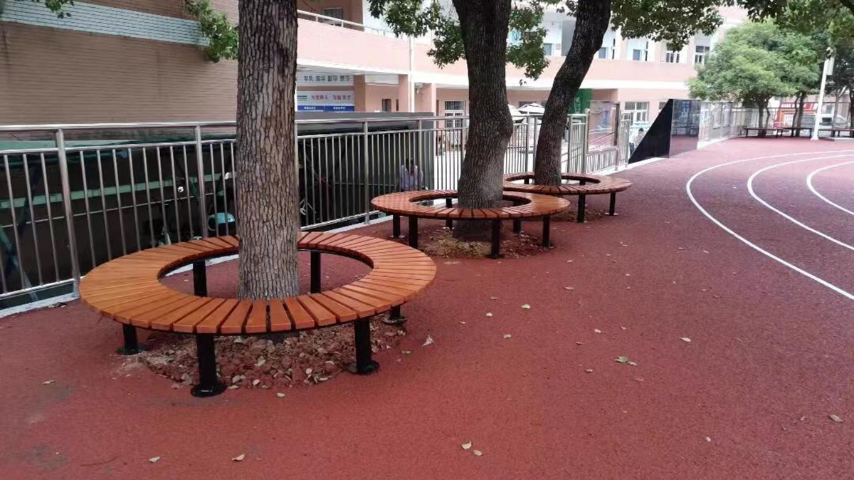 round wooden tree benches 圆形木树凳