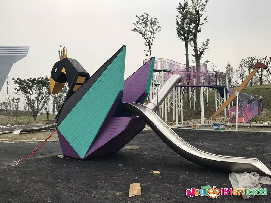 非标游乐+成都高投走廊及不锈钢大滑梯+天鹅组合滑梯 (11) 非标游乐+成都高头廊道及不锈钢滑梯+天鹅组合滑梯(11)