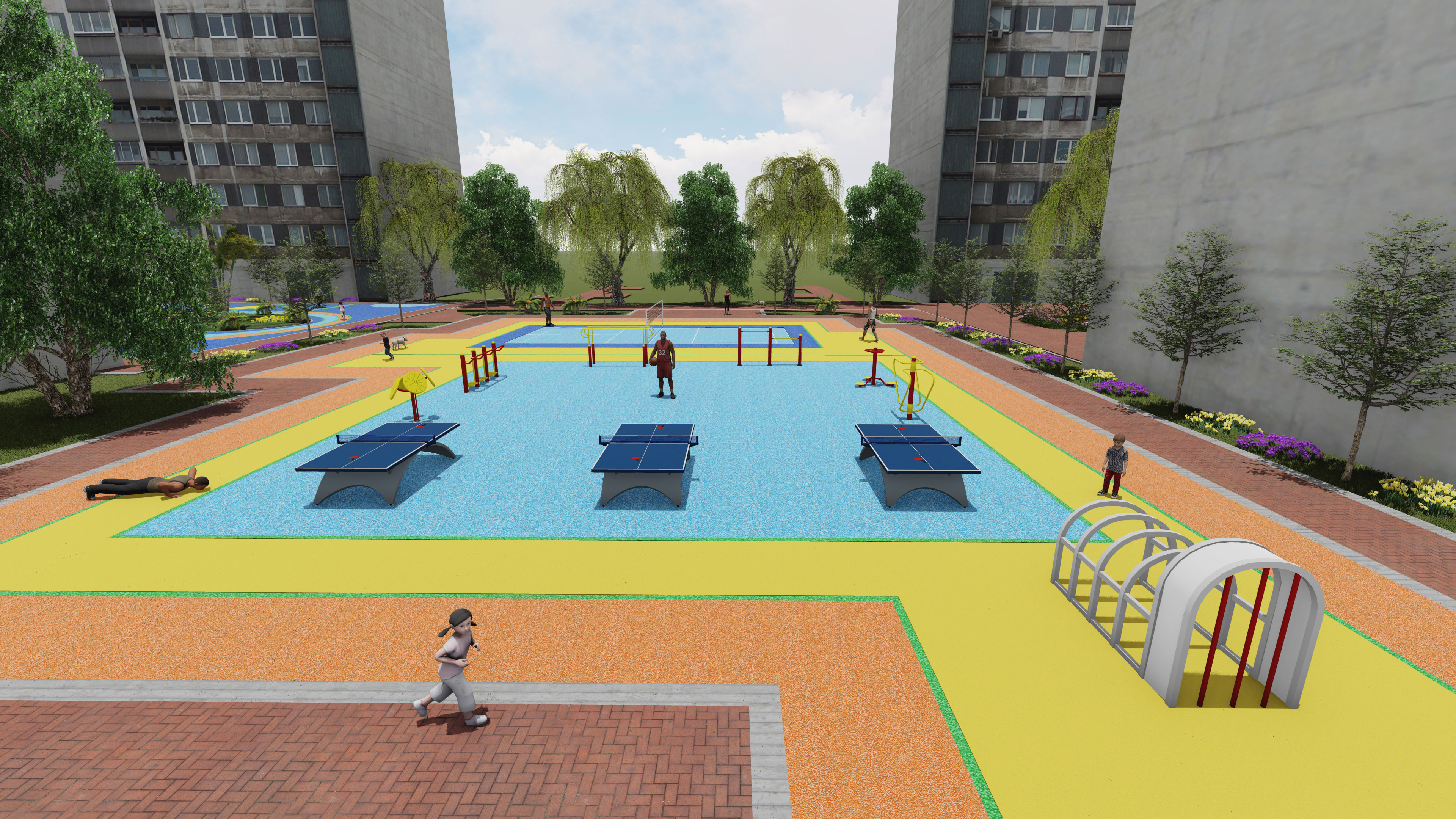 poured-in-place EPDM playground safety surface (2) 现浇 EPDM 游乐场安全面 (2)