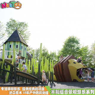 新型狮子儿童乐园 大型非标游乐设备 经典木质组合滑梯儿童景观游乐设施LT-FB002