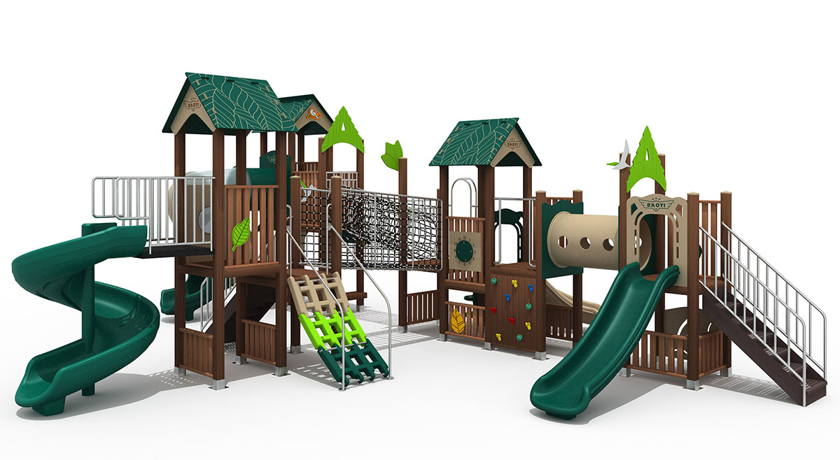 仿木组合滑梯_塑木滑梯 (36)