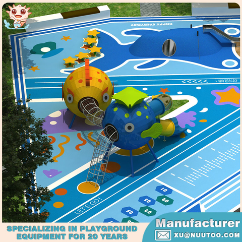 专业户外游乐场制造商设计金鱼主题景观游乐场