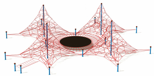 坚固的攀爬网塔