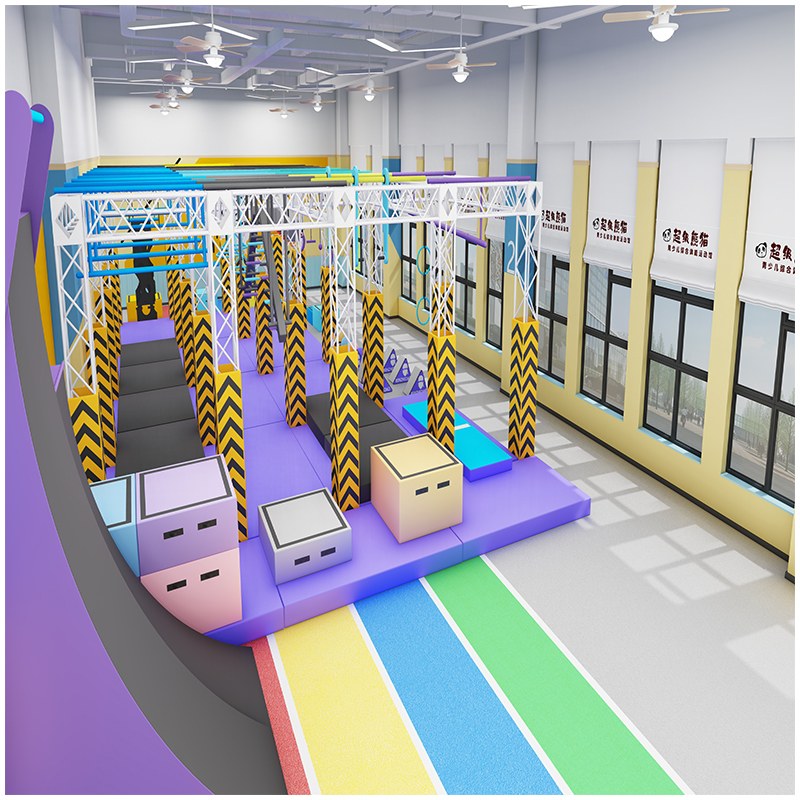 室内忍者道儿童跑酷闯关游乐设备_上肢力量 + 核心体能提升_网红忍者跑酷乐园定制