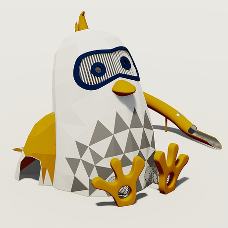 趣味宠物游乐场设备：小鸡主题滑梯