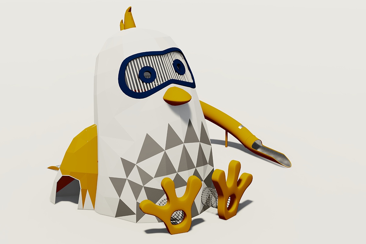 以鸡为主题的游乐场滑梯 (2)