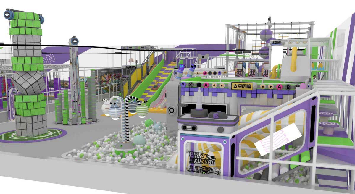 【紫绿工业风】室内运动乐园产品详情展示
