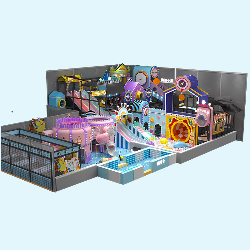 马卡龙系列粉彩迷宫室内游乐场 