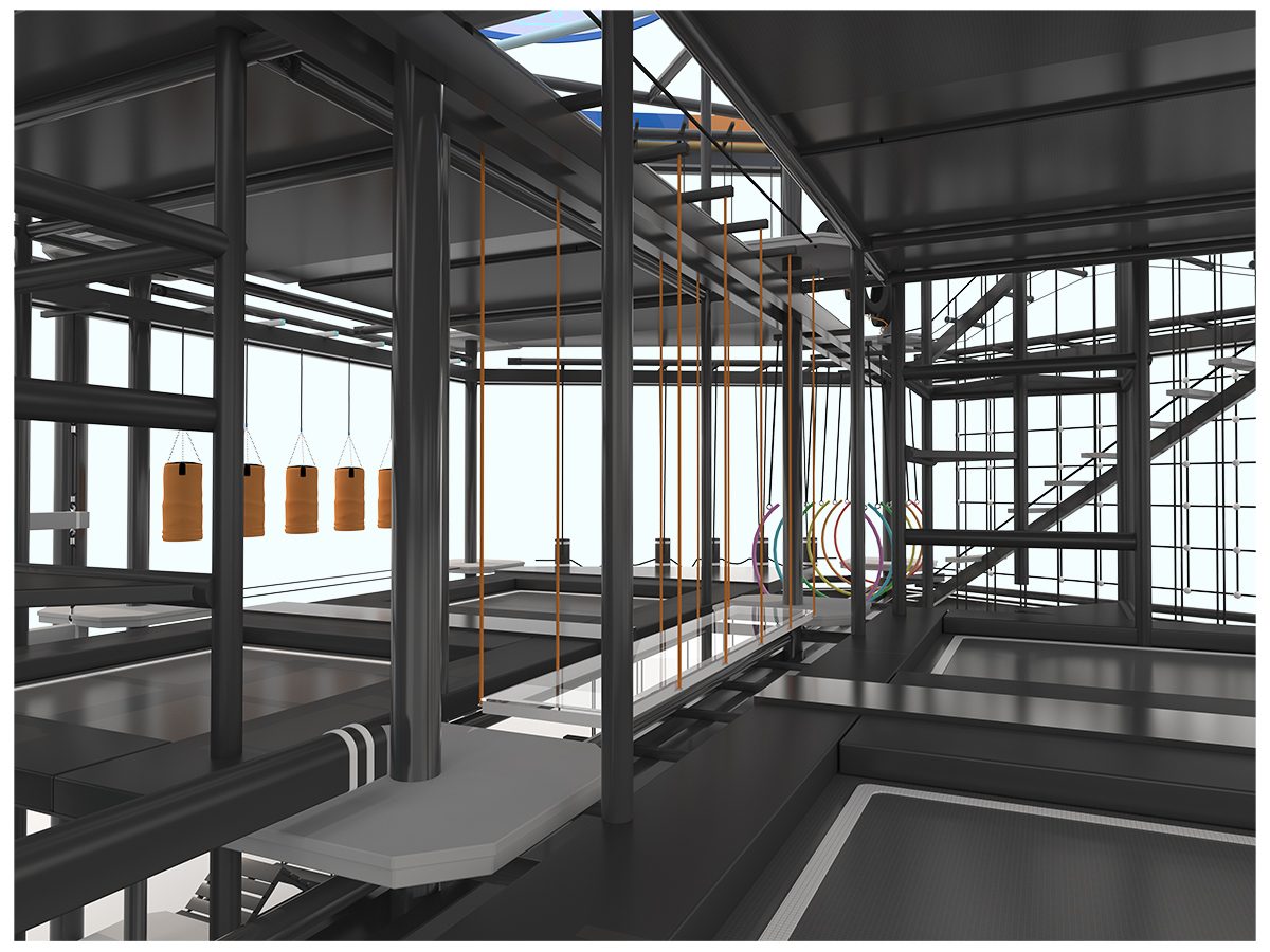 室内高空拓展攀岩设备产品细节展示