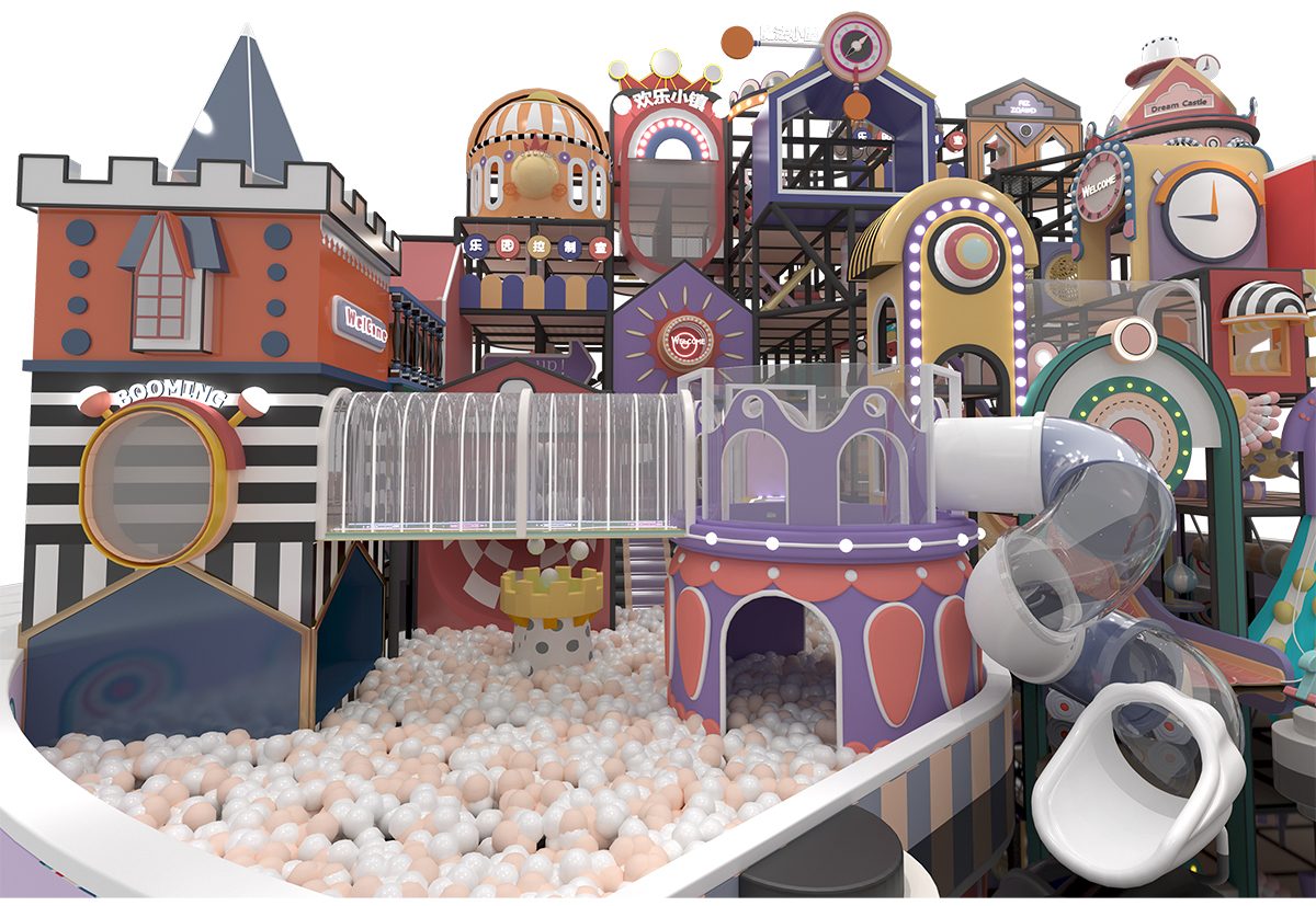 马卡龙复古市集淘气堡产品详情展示