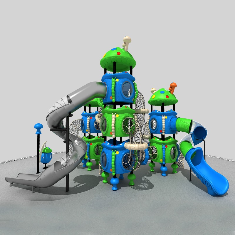 采用再生材料的环保儿童蘑菇滑梯