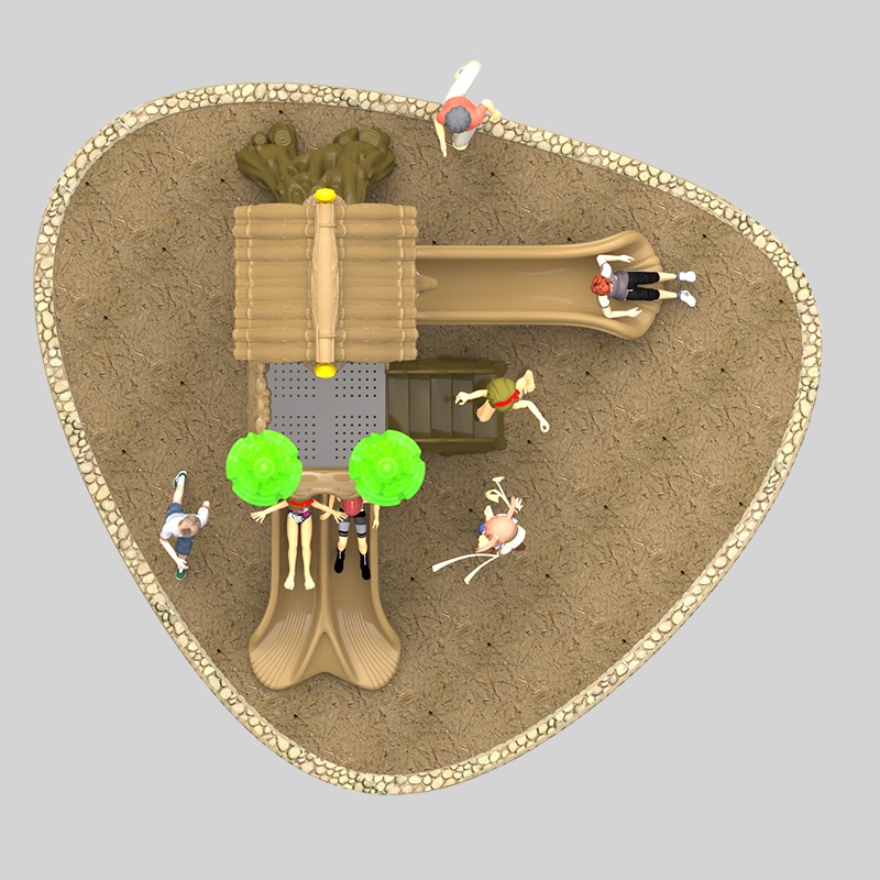 丛林探险家茅草滑梯：高级户外游乐场