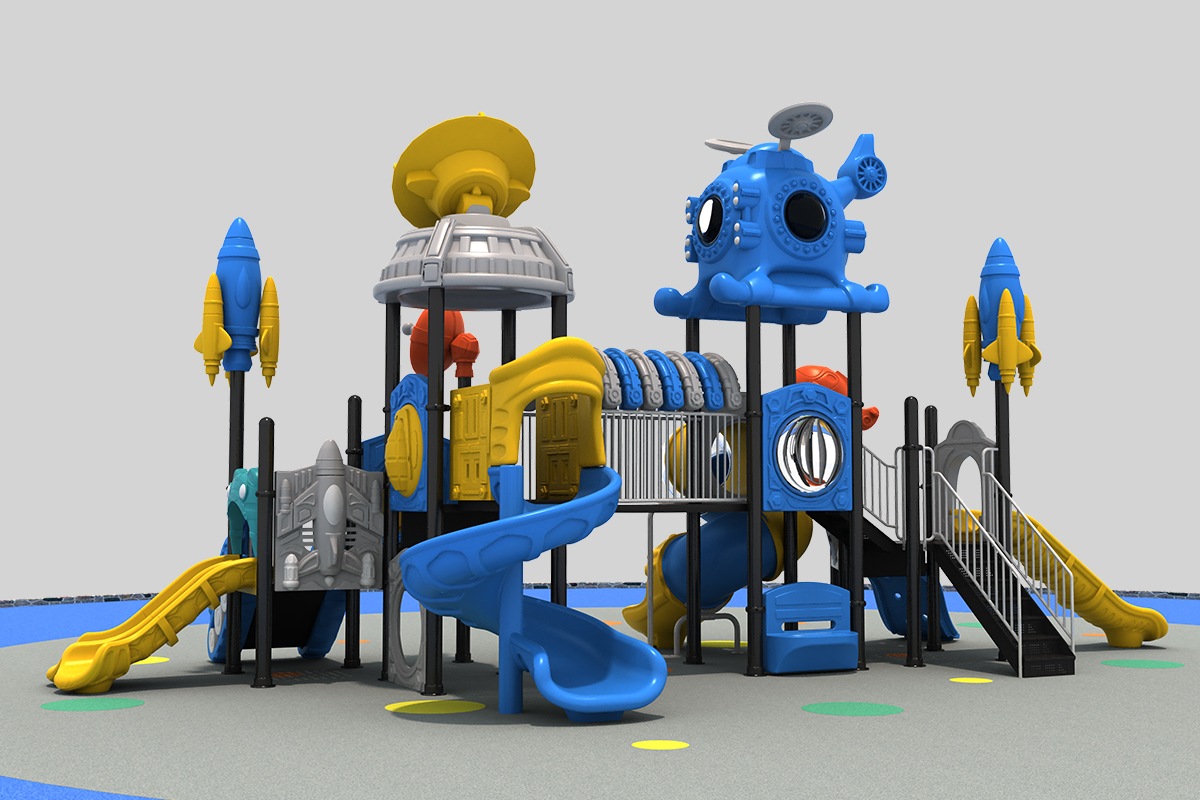 户外儿童游乐场滑梯空间 (3)