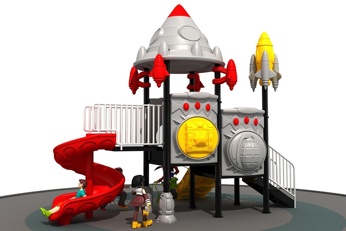 公园商业太空主题滑梯。 (2)