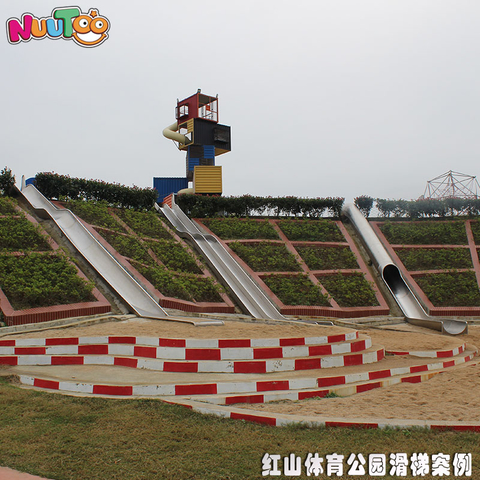 不锈钢双人滑梯 不锈钢双滑道 不锈钢定制滑梯