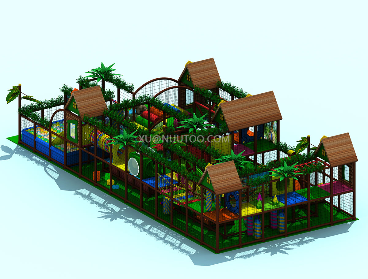 中国丛林主题儿童室内软体游乐场 (3)