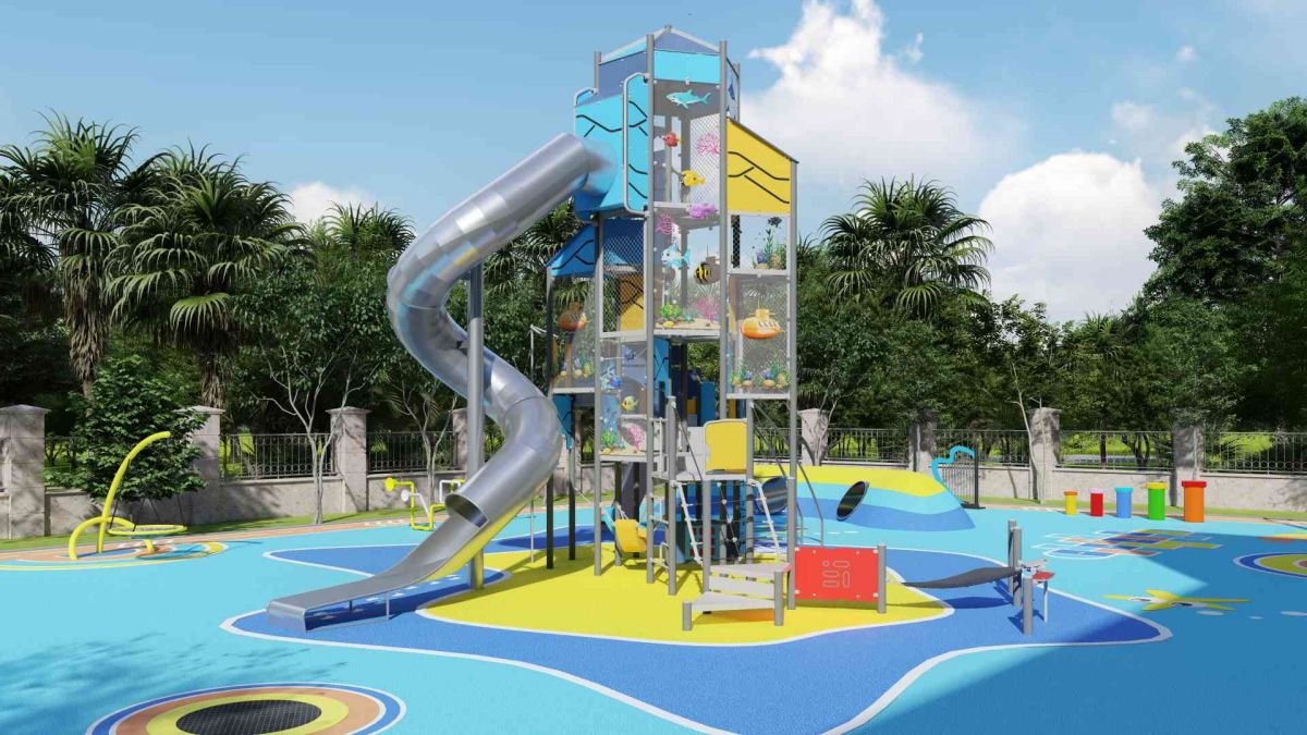 火箭船游乐场滑梯 (2)