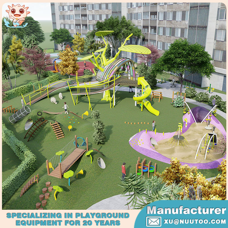 游乐场设备制造商打造森林主题园景游乐场