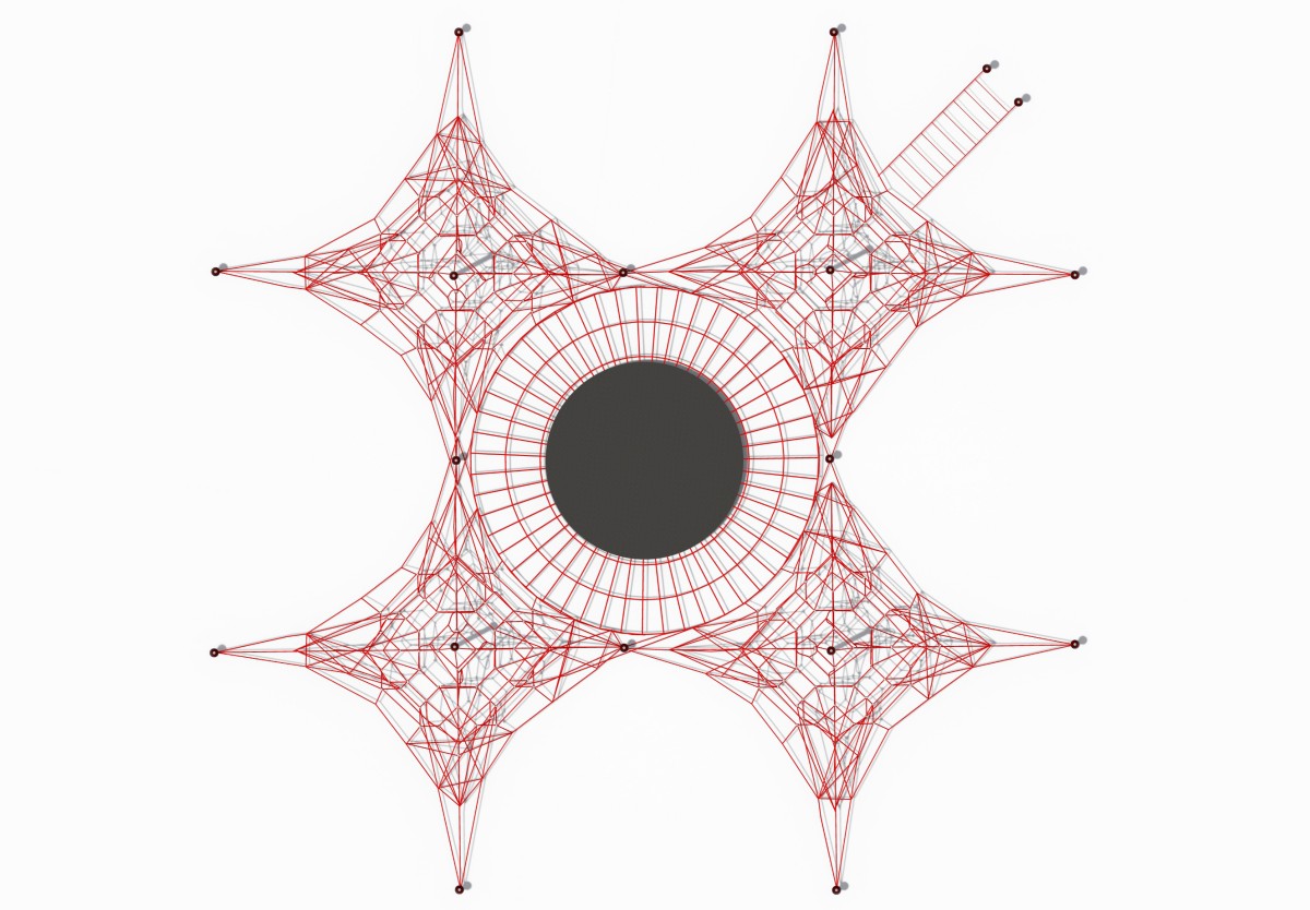 坚固的攀爬网塔