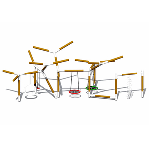 耐用镀锌管儿童多人树枝秋千 