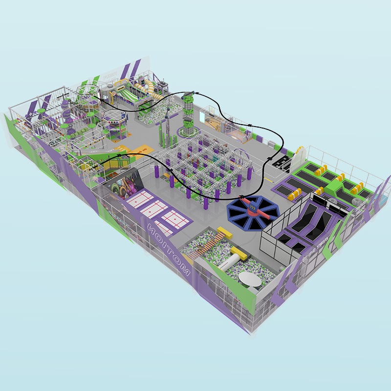 紫绿工业风室内运动乐园 儿童高空拓展设备 厂家定制安装