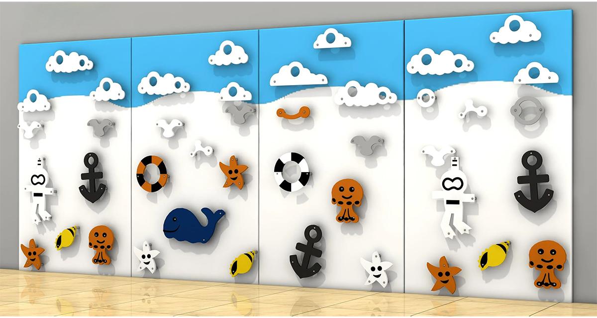 卡通儿童室内攀岩墙更多款式