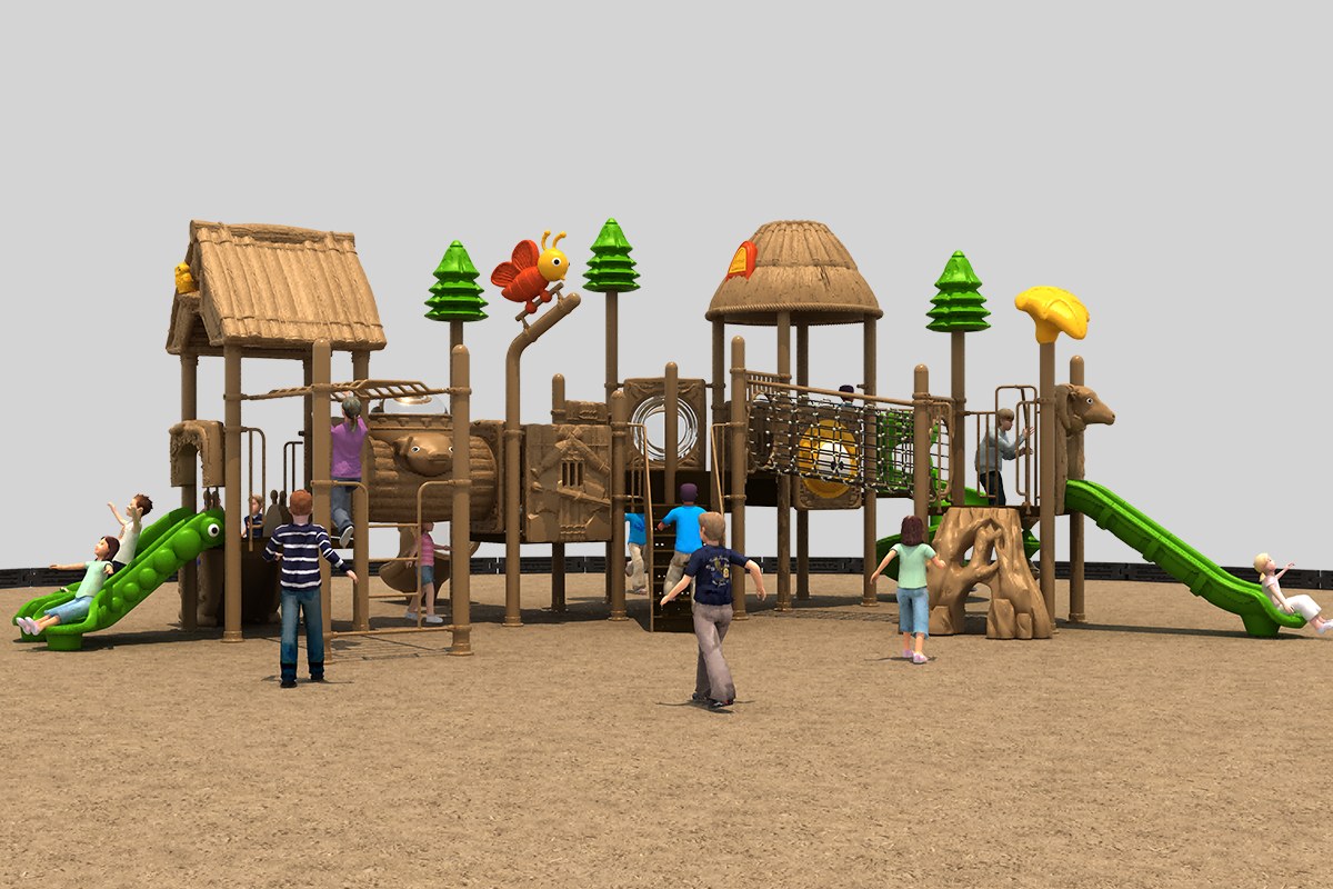 小型后院户外滑梯游乐场 (1)