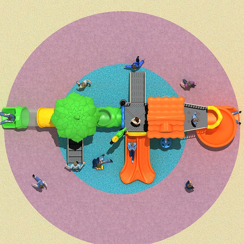 森林探险主题互动儿童游乐场滑梯