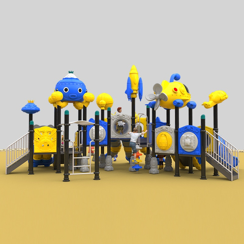 耐用的太空主题滑梯，带来持久的户外游乐场乐趣