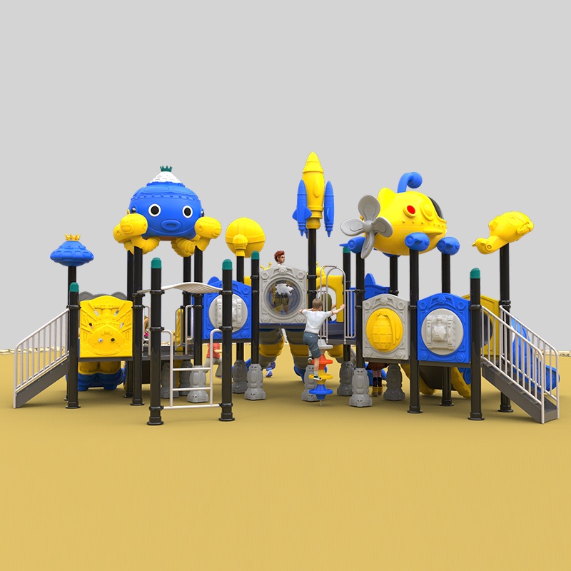 耐用的太空主题滑梯，带来持久的户外游乐场乐趣