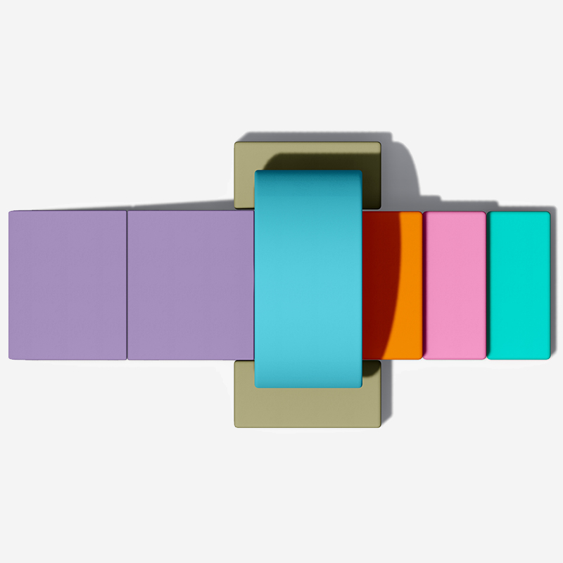 模块化易清洁室内软体游乐设备 