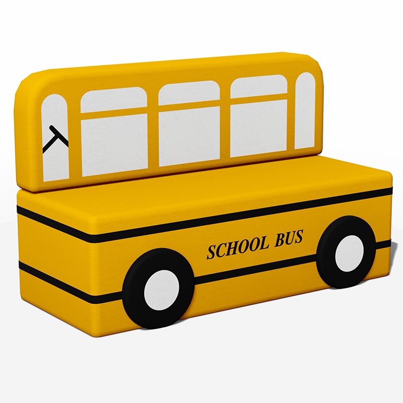 校车造型儿童软体沙发_幼儿园软包休息座椅_早教中心卡角色扮演道具