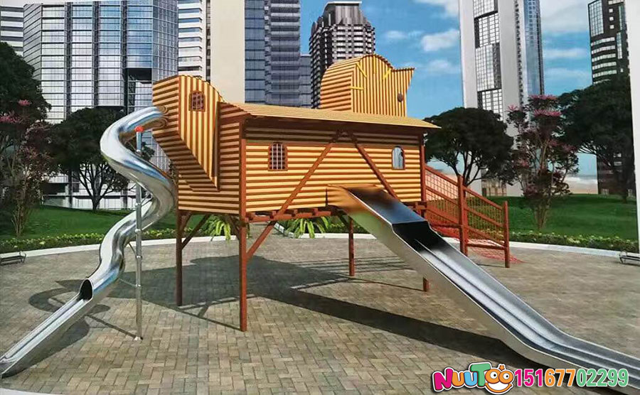 乐图非标游乐+原木滑梯+组合滑梯+儿童乐园-(4)