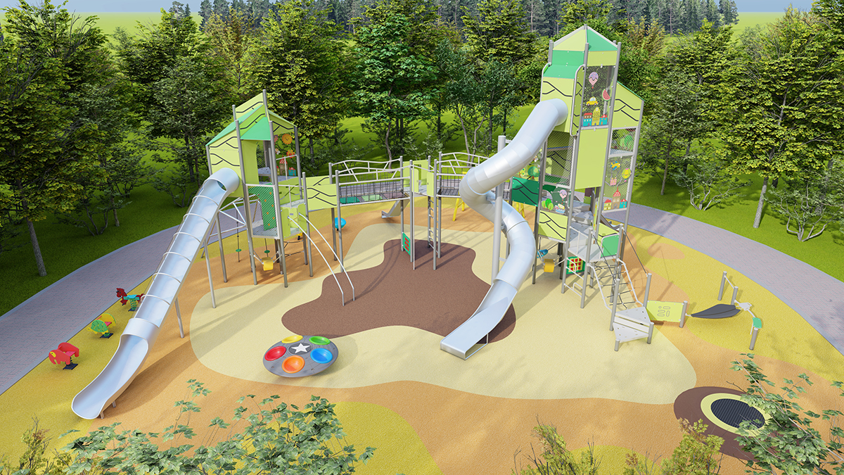 火箭船游乐场滑梯 (1)