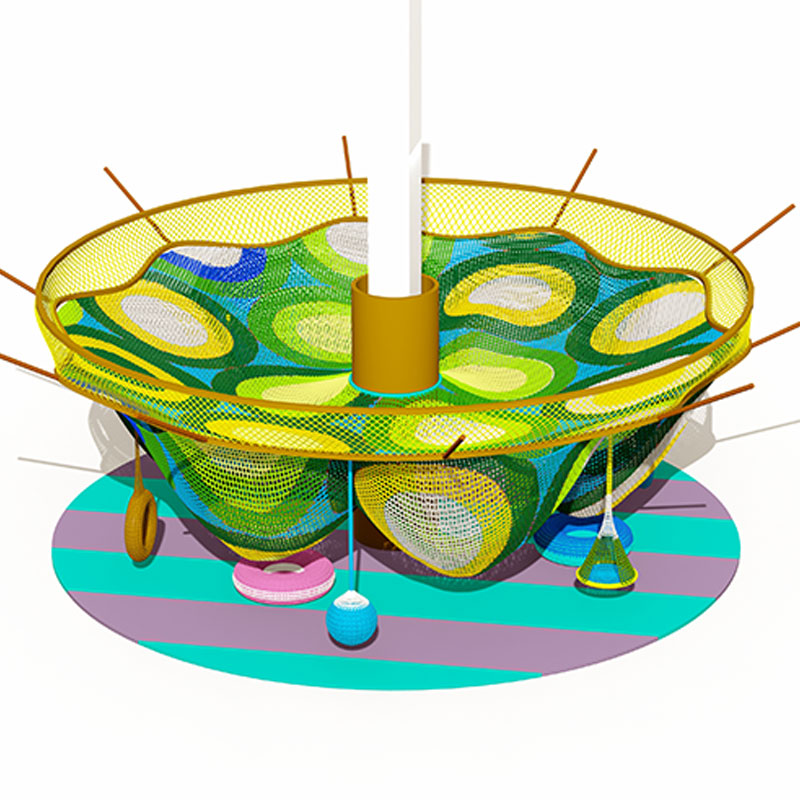 适合儿童后院的耐用游乐场绳攀爬网