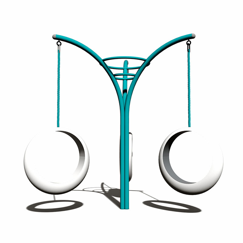 户外游乐场镀锌管儿童三人秋千