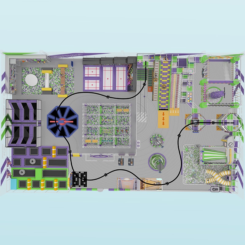 紫绿工业风室内运动乐园 儿童高空拓展设备 厂家定制安装