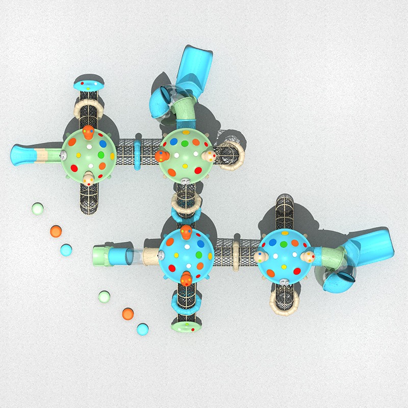 奇特的蘑菇主题儿童滑梯，配有安全栏 