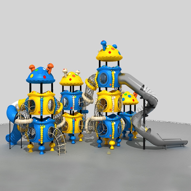 经过安全认证的幼儿蘑菇游乐场滑梯