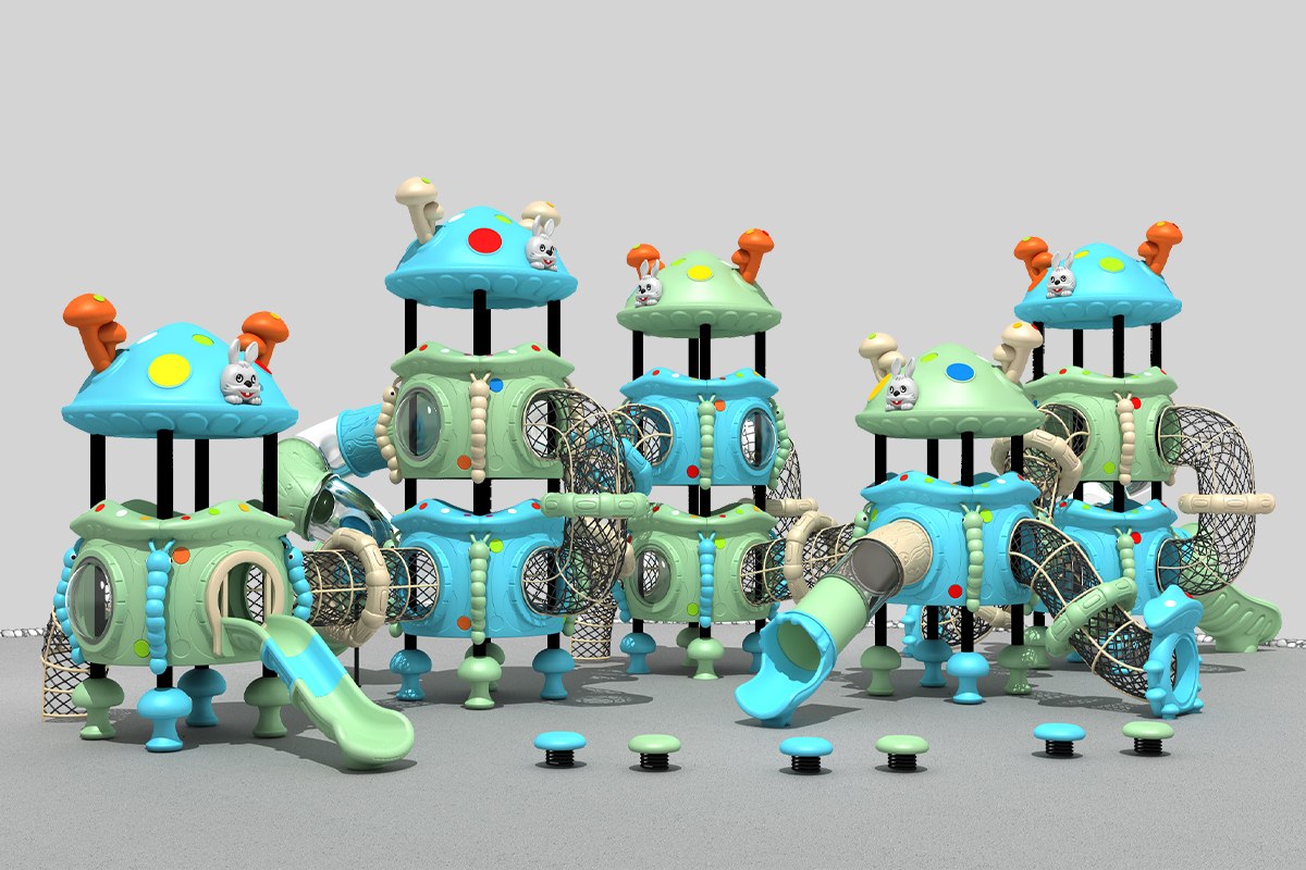 耐用的户外游乐场滑梯结构 (2)