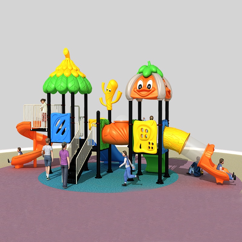 为儿童提供刺激的森林游乐场滑梯，并提供户外安全