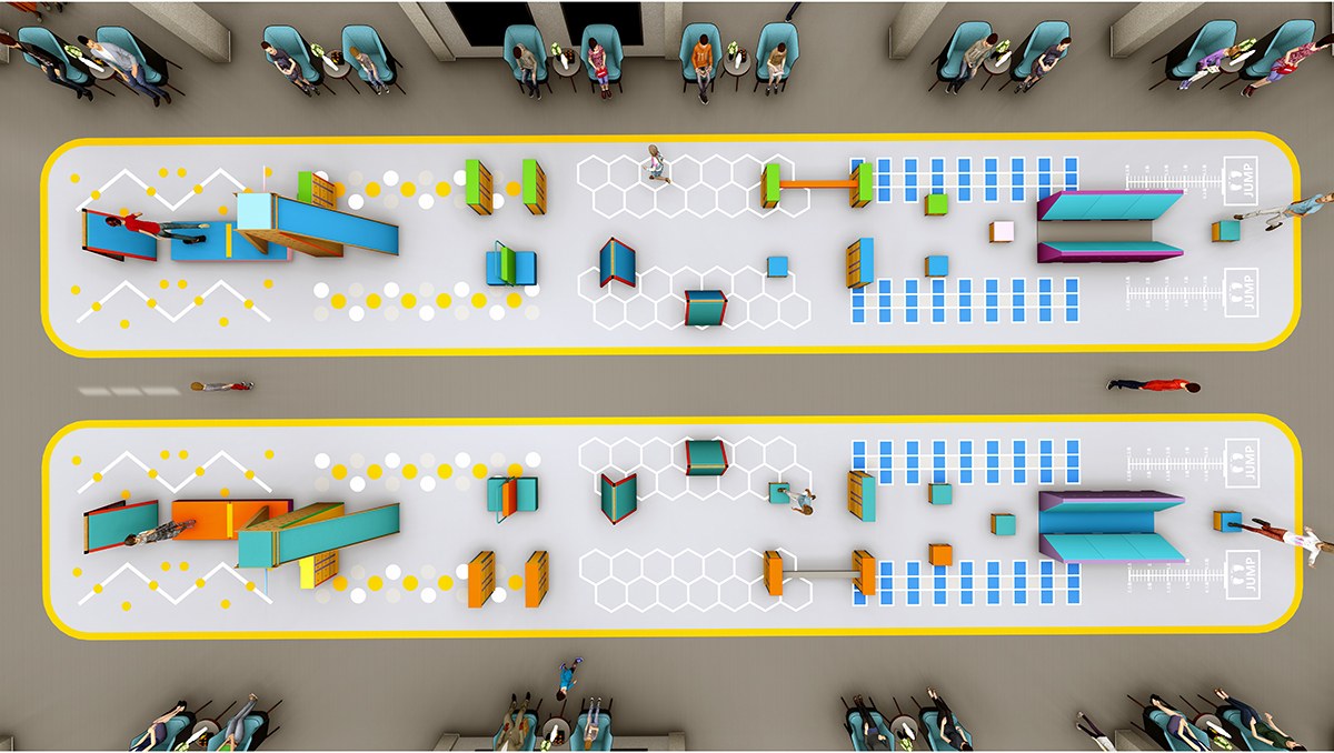 大型室内综合体能跑酷拓展设备其他设计方案