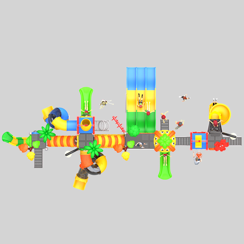 带滑梯的冒险主题水上游乐场结构