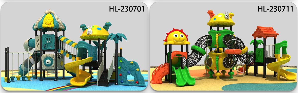 耐用 HDPE 塑料游乐场滑梯 (2)