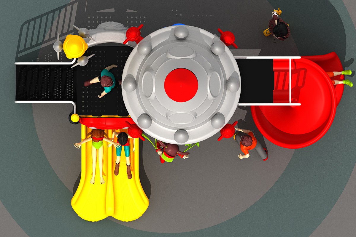 公园商业太空主题滑梯。 (3)