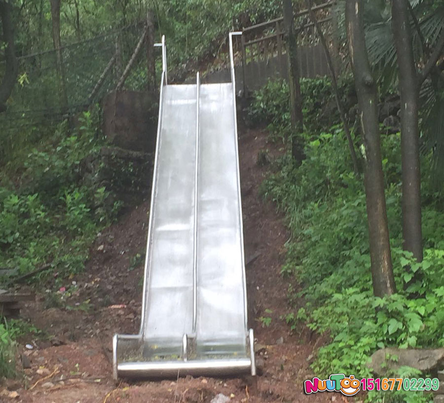 乐图非标游乐+不锈钢滑梯+杭州西湖景区坡地滑梯-(3)