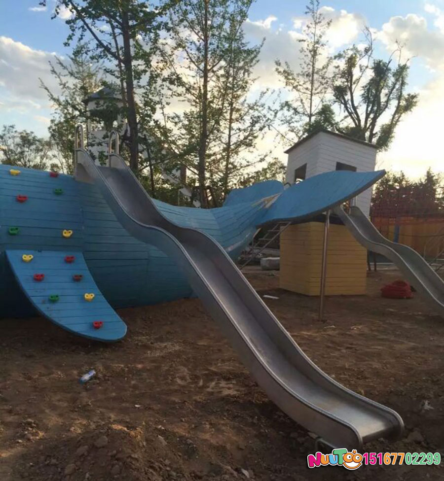 鲨鱼+斜屋+瞭望塔+滑滑梯+非标游乐+儿童游乐设备 (4)