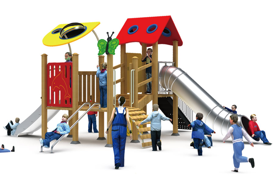 组合滑梯+游乐设备+小博士+滑梯+原木滑梯+不锈钢组合滑梯3