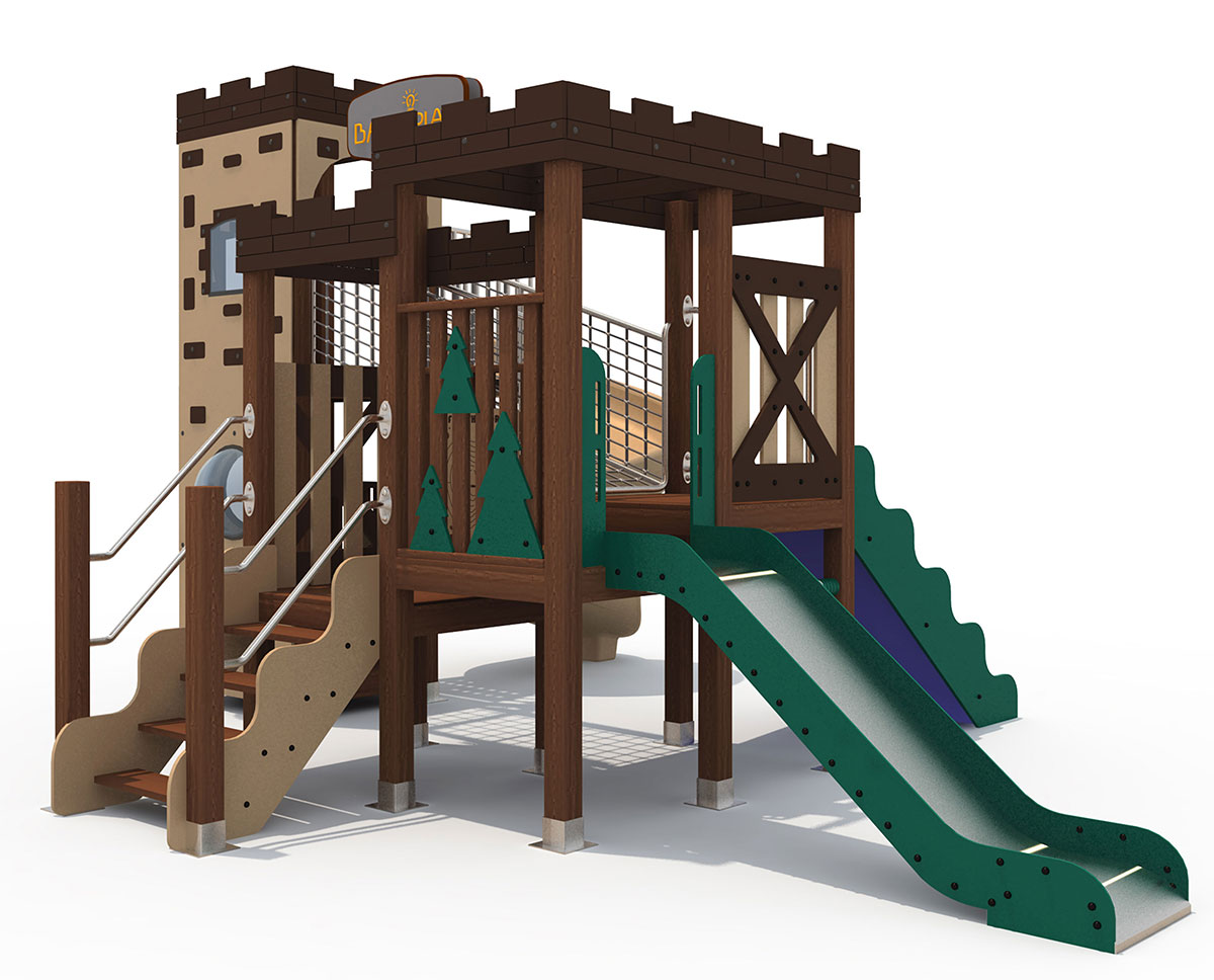 仿木组合滑梯_塑木滑梯 (12)